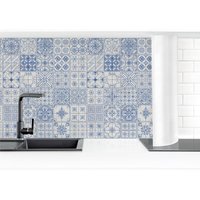 Küchenrückwand - Fliesenmuster Coimbra blau Größe HxB: 70x50cm Material: Premium von MICASIA