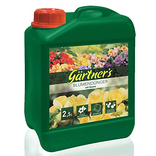 Gärtner’s Guanodünger 2,5 Liter I Blumendünger mit Seevogel-Guano I Organisch-Mineralischer Volldünger I Flüssigdünger für Blühpflanzen und Grünpflanzen von Gärtner's