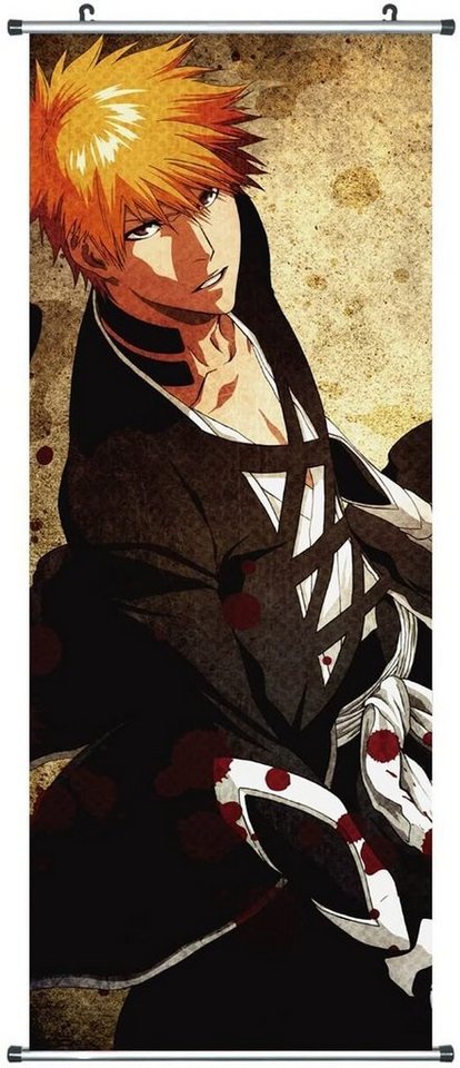 GalaxyCat Poster Bleach Rollbild aus Stoff von Ichigo Kurosaki, 100x40cm, Motive: A, Ichigo Kurosaki (A), Ichigo Kurosaki Rollbild / Kakemono von GalaxyCat
