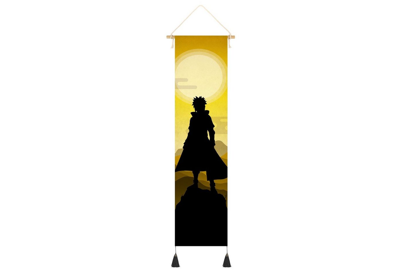 GalaxyCat Poster Hochwertiges Naruto Rollbild aus Stoff mit Schattenriss, Kakemono, Minato Namikaze, Naruto Schattenriss Rollbild / Wallscroll von GalaxyCat
