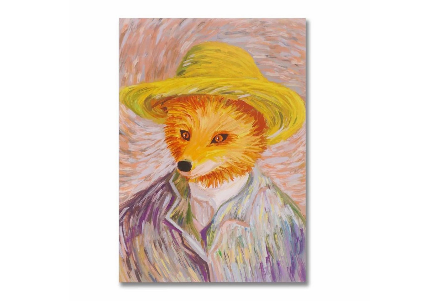 GalaxyCat Poster Wandbild mit Tieren im Vincent van Gogh Stil, Impressionismus Poster, Fuchs, Wandbild mit Fuchs im van Gogh Stil von GalaxyCat