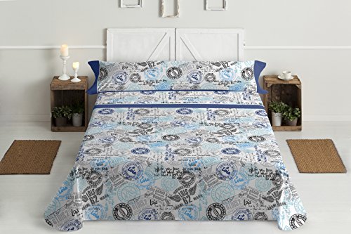 Gale Hayman Style Lois Bettwäsche-Set, Baumwoll-Polyester, Blau, Super-Kingsize-Bett, 200 x 180 x 3 cm von Gale Hayman