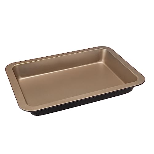 Galicja Antihaftbeschichtetes Backblech FELICIA – backblech klein – backblech hoher rand – backblech kuchen – backblech tief für backofen – Schwarz 33x23x5,2cm von GALICJA