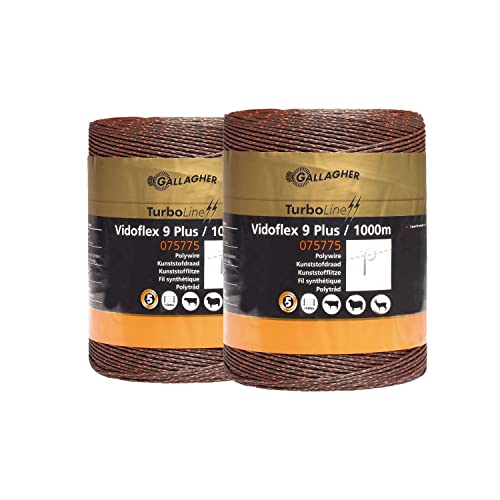 2x 1000 m Gallagher Vidoflex 9 TurboLine Plus Weidezaunlitze (terra) von Gallagher