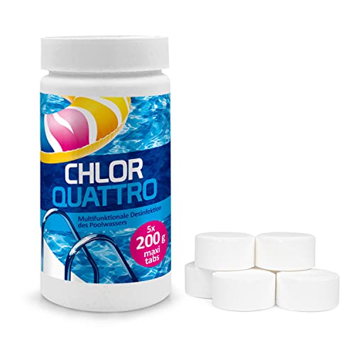 Chlortabletten für Pool 200g - Multitabs Pool 3 in 1 - Desinfektion Chlorung Pool - Pool Chemie - Pflege für Schwimmbad - 1 kg von Gamix