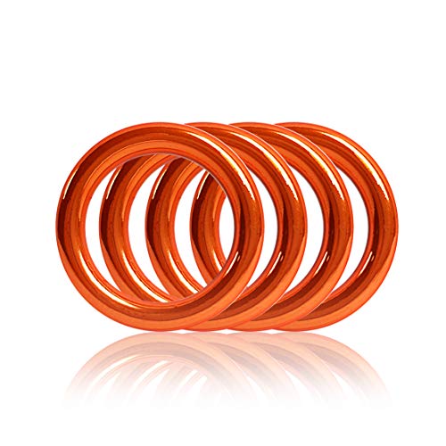 O - Ring aus Druckguss 25mm, 4er Set, DIY Hunde-Leine/Hunde-Halsband, nichtrostend, Ideal mit Paracord 550, Farbe: orange von Ganzoo
