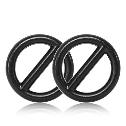 O - Ring 20mm mit Steg aus Stahl, 2er Set, DIY Hunde-Leine/Hunde-Halsband, nichtrostend, Steg-Ring ideal mit Paracord 550, geschweißt, Farbe: schwarz von Ganzoo