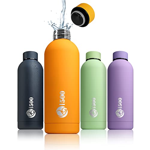 Isolierflasche Edelstahl, Trink-Flasche 500ml, Thermosflasche, Travel bottle, Thermoskanne, auslaufsicher und schadstofffrei, BPA frei - Juicy Orange von Ganzoo