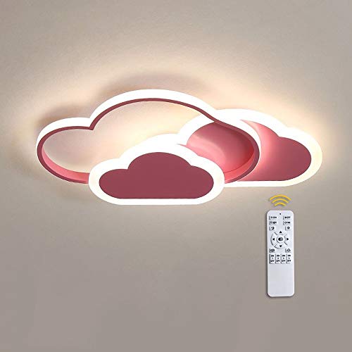 GaoHX 32W 2700lm LED Deckenleuchte, 42cm Kreative Wolken Deckenlampe, 3000-6500K dimmbarer mit Fernbedienung, Moderne Rosa Deckenleuchten Wandleuchte für Wohnzimmer Schlafzimmer Flur und Kinderzimmer von GaoHX