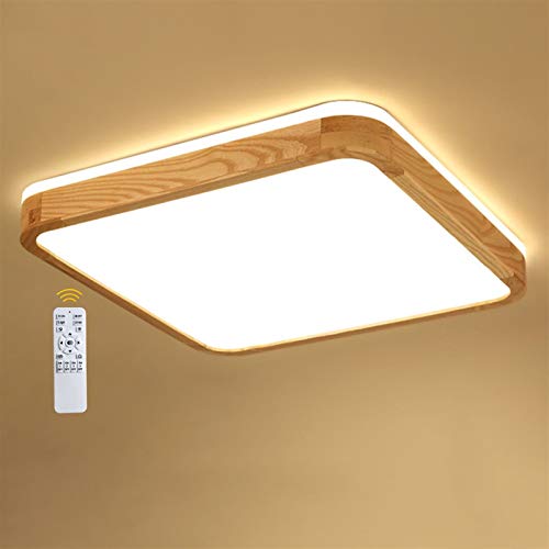 LED Deckenleuchte-Panel, Deckenlampe Aus Massivem Holz, Ultradünne 5,8Cm Platz Deckenlampen, 360° Einstrahlung Decke, Moderne Einfach Wohnzimmer-LED-Decke Licht, Schlafzimmer Decken Lampe von GaoHX