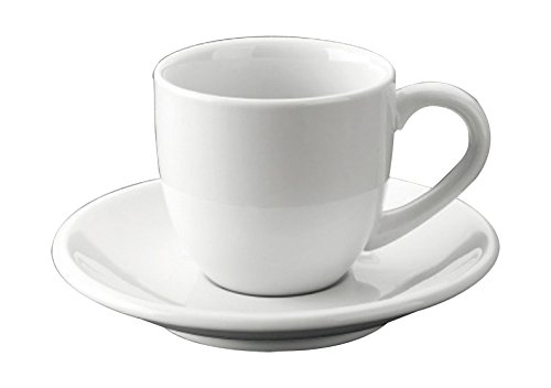 Kaffeetassen + Untertassen 90 Ml 5,5X4,5 Cm Weiss Porzellan - 6 Un. von Garcia de Pou