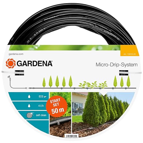 Gardena Start Set Pflanzreihen L: Micro-Drip-Gartenbewässerungssystem zur schonenden, wassersparenden Bewässerung von Reihenpflanzungen (13013-20) von Gardena