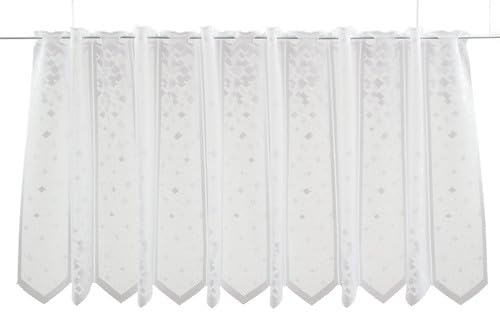 Gardinen Kranzusch Scheibengardine Mini Quadrate 60x175 cm H/B Weiß Bistrogardine Vorhang Küche 1er Pack von Gardinen Kranzusch