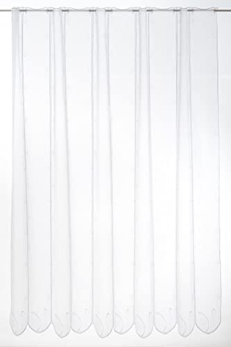 Gardinen Kranzusch Scheibengardine schwungvoller Stickerei 180 cm hoch weiß - Wunschbreite frei wählbar durch gekaufte Menge in 15,5 cm Schritten - Meterware von Gardinen Kranzusch