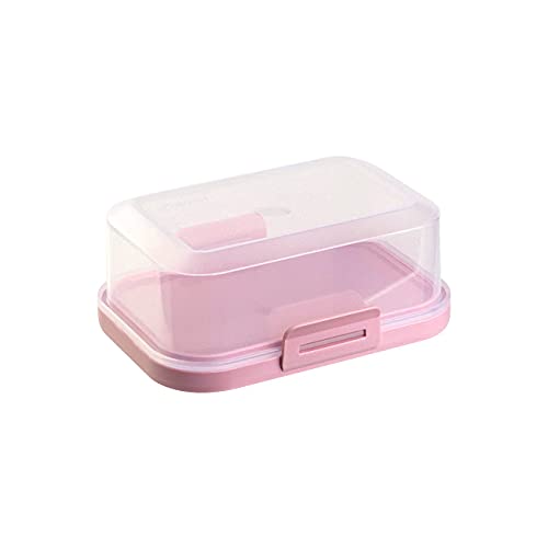1x Hochwertige Stapelbare Butterdose mit Verschluss, Plastik-box-dose, Perfekte Ordnung im Kühlschrank BPA-Frei Mehrzweck rosa von Gariella