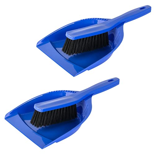 2x Kehrgarnitur Kehrschaufel Handfeger Kehrwisch Kehrset Haushalt Fußboden Küche Reinigung aus Kunststoff blau von Gariella