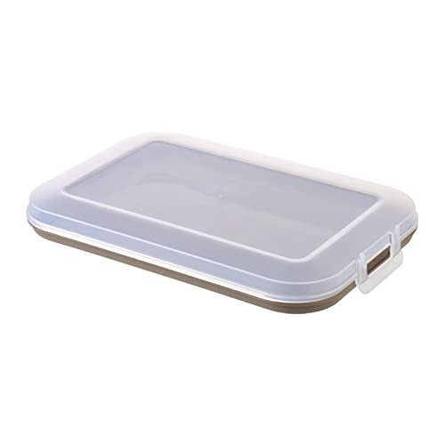Aufschnitt-Dose mit integrierter Servierplatte, Frischhaltedose, stapelbar, BPA-frei, Küchenbedarf, Kunststoff braun von Gariella