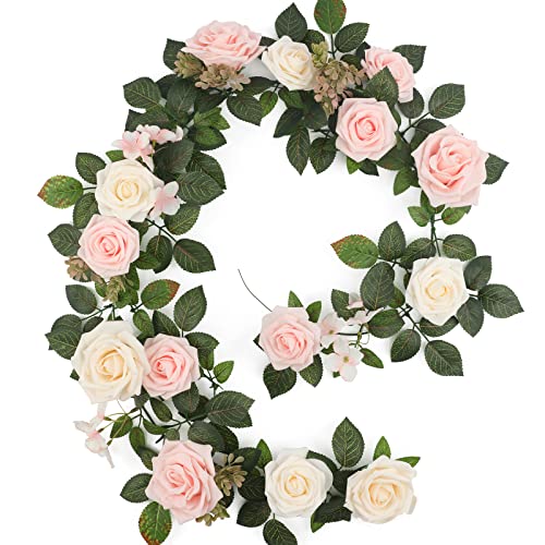 Garisey 5FT Künstliche Rose Blume Burgund gefälschte Blumen Girlande für Hochzeitszeremonie Hintergrund Bogen Blumen Tisch Mittelstücke Dekorationen von Garisey