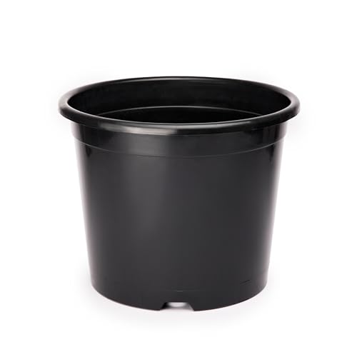 Garronda Blumentopf Kunststoff Pflanztopf rund Kräutertopf Anzuchttöpfe Blumentopf Schwarz für Innen und Aussen 35cm GD-0025 (Schwarz, ⌀ 35 cm H 29 cm) von Garronda