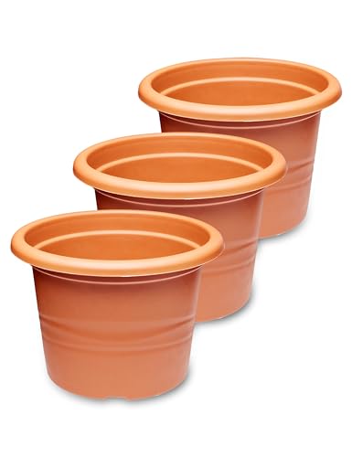 Garronda Blumentopf Set Dreier Pack GD-0022 (3 Stück Terracotta, ⌀ 17cm H 12cm) von Garronda