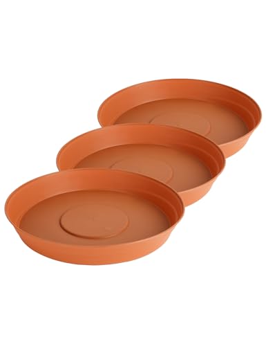 Garronda Untersetzer Blumentopf aus Kunststoff 1 Stück oder 3er Pack Plastik Pflanztopf Pflanzen Untersetzer rund für Pflanztöpfe Set GD-0023 (3 Stück Terracotta, ⌀ 18cm H 3,5cm) von Garronda