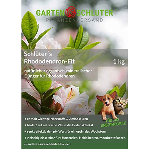NPK-Dünger für Rhododendron - Pflanzen-Dünger Wachstum mit Langzeit Wirkung gegen gelbe Blätter & Nährstoffmangel - 1 kg von Garten Schlüter von Garten Schlüter
