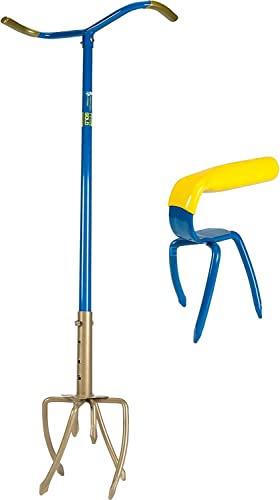 Gardenclaw Gartenkralle und Mini Kralle GGM1020- Unkraut Entferner Gerät - Höhenverstellbar von 97 bis zu 106 CM - Auflocker des Bodens - Jäten von Unkraut - Stahl von Gartenkralle