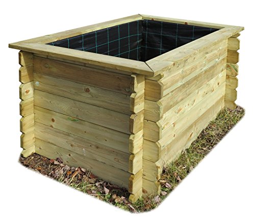 Gartenpirat Hochbeet Holz groß – Modernes Hochbeet Garten ohne Boden – Mit Pflanzenschutzfolie – Aus massivem Holz – 150 x 100 x 80 cm von Gartenpirat