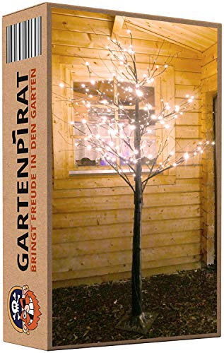 Gartenpirat LED Baum warmweiß außen – LED Lichtbaum – Alternativer Weihnachtsbaum mit Timer – Mit energieeffizienter LED – Warmweiß – 200 cm – Schwarz von Gartenpirat