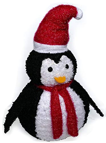 Gartenpirat Pinguin Figur für Weihnachten außen Garten 80 cm mit 60 LED beleuchtet von Gartenpirat