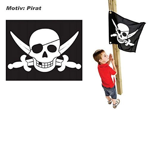 Kinder-Fahne Flagge Pirat mit Hiss-Seil von Gartenpirat