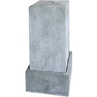 Hoher Quellstein mit Auffangschale aus Stahl oder Cortenstahl - Tellkado / 100x40x40cm (HxBxT) / Stahl galvanisiert von Gartentraum.de