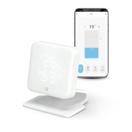Garza Smarthome Infrarot-Infrarot-Regler, WLAN, 2,4 GHz, Klimaanlage mit Temperatur- und Feuchtigkeitssensor, kompatibel mit Alexa und Google Home, Sprachsteuerung und App von Garza