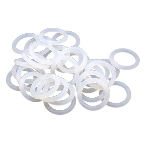 50 Stück CS 3 mm weiße O-Ring-Dichtung OD 10~100 mm Silikon-O-Ringe in Lebensmittelqualität Silikonring Hochtemperaturdichtung (Color : 50Pcs, Size : OD 42mm ID 36mm) von GatherTOOL
