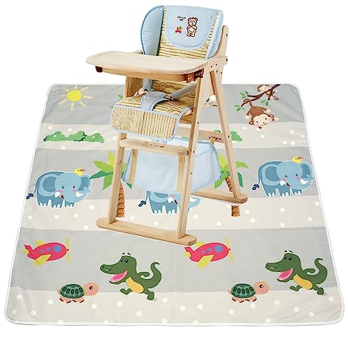 Gatphy Matte für Hochstuhl für Babys, 135 x 135 cm, Schutzmatte für Boden, Kinder, rutschfest, wasserdicht, Hochstuhl, Baby, Essen, Spielen, Outdoor, Innen für Baby Kinder (Affe), 200039314 von Gatphy