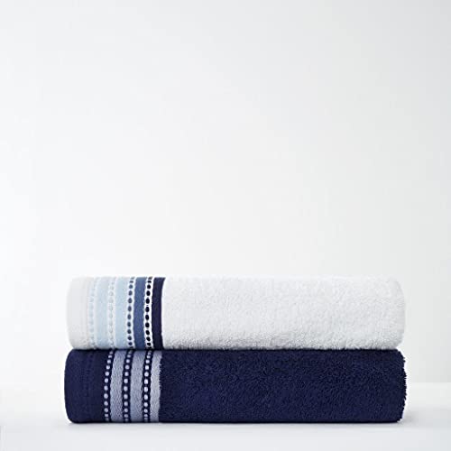GC GAVENO CAVAILIA Luxus-Badetuch, Set mit 2 Badetüchern aus ägyptischer Baumwolle, 550 g/m², schnell trocknend, Blau von GC GAVENO CAVAILIA