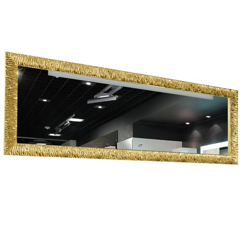 GaviaStore - Julie Gold 140x50 cm - Moderner Wandspiegel (18 Größen und Farben) Ganzkörperspiegel groß Gross Wohnzimmer modern Wand Schlafzimmer Bad Eingang Spiegel von GaviaStore