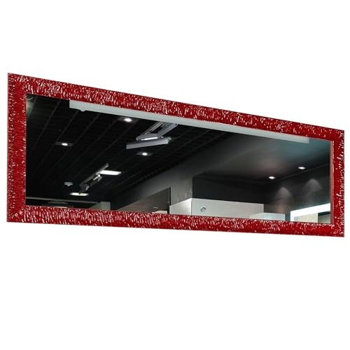 GaviaStore - Julie Rot 140x50 cm - Moderner Wandspiegel (18 Größen und Farben) Ganzkörperspiegel groß Gross Wohnzimmer modern Wand Schlafzimmer Bad Eingang Spiegel von GaviaStore