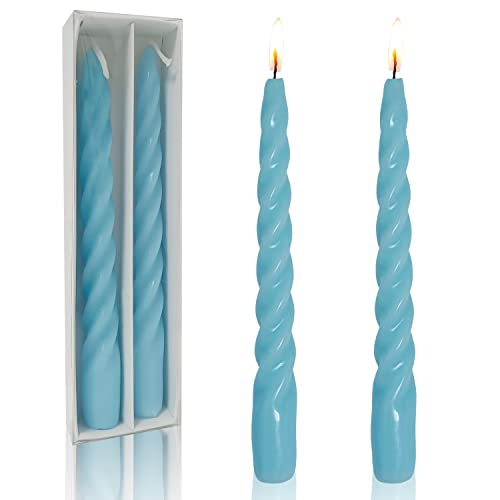 Gedengni Kerzenständer Spitzkerze17,8 cm, Kurze gedrehte Kerzenständer kleine Spitzkerzen Blauer Spiralkerzenhalter für Tischdekoration Einweihungsgeschenkidee 2 Stück (5D-Blau) von Gedengni