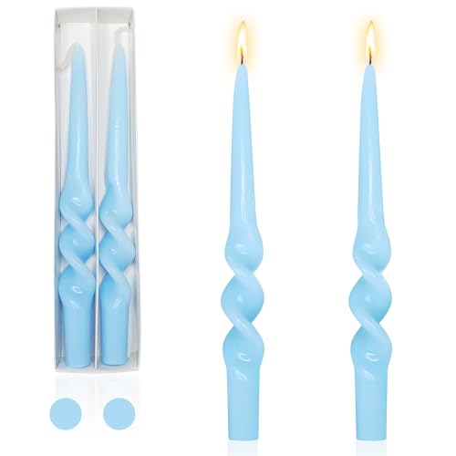 Gedengni Kerzenständer, Spiralkerzen, 22,9 cm, gedrehte Kerzenständer, lange Spitzkerze, blaue Spitzkerzen für Zuhause, Abendessen, Party, Frauen, Geschenke, 3D-Blau von Gedengni