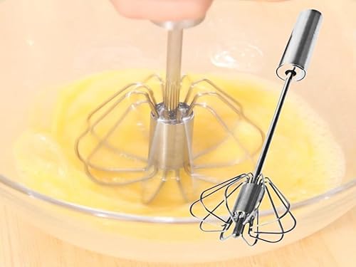 Schneebesen Basics SchneebesenSet aus Edelstahl Multifunktionaler Halbautomatischer Mini Schneebesen Mixer Küchengeräteschläger Milchklopfer Eierschlägel Handgehaltener Schneebesen (A) von Gehanico