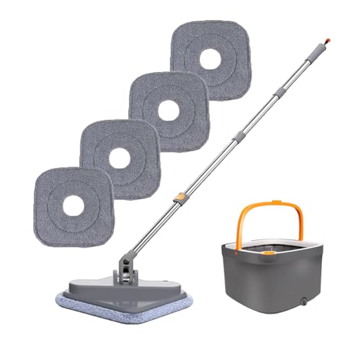 Self Wash Spin Mop M16 360° Rotierende Einstellbare Reinigung Square Spin Mop Spin Mop und Eimer Set Separates sauberes und schmutziges Wasser Square Spin Mop Wet und Dry Use Praktisches Geschenk von Gehanico