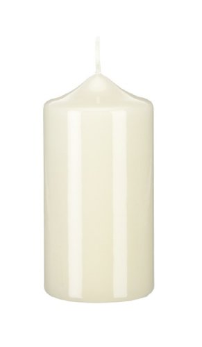 Gelackte Kerzen Stumpenkerzen Klarlack - hochglänzend Elfenbein 30 x 8 cm, 2 Stück, Exclusive besondere Kerzen von VELAS