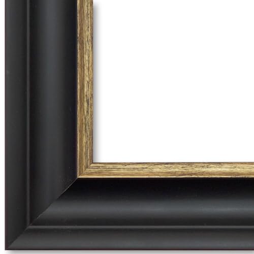 Bilderrahmen Schwarz Gold 20 x 30-20 x 30 cm - Modern, Shabby, Vintage, Antik - Alle Größen - handgefertigter Massiv-Holz Rahmen - Hamburg von Generic