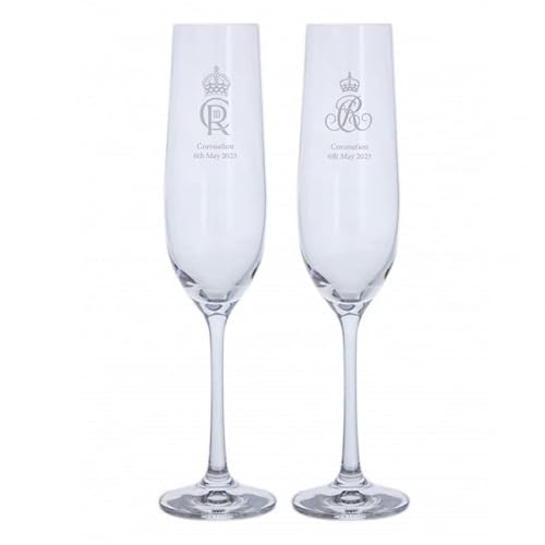 Champagnergläser King & Queen Charles Camilla Royalty Memorabilia, 1 Paar von Generic