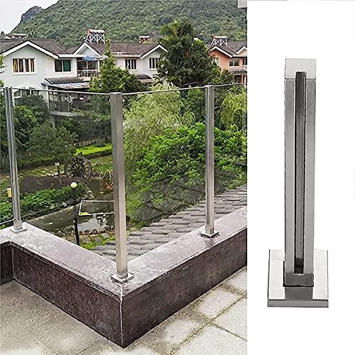 Deck-Glaszaunpaneel-Pfosten, Innen-Außengeländersystem für 10/12 mm dickes Glas, Balkon-Flur-Loft-Plattform-Geländersäule (Endpfosten, Höhe 60 cm/23,6 Zoll) von Generic