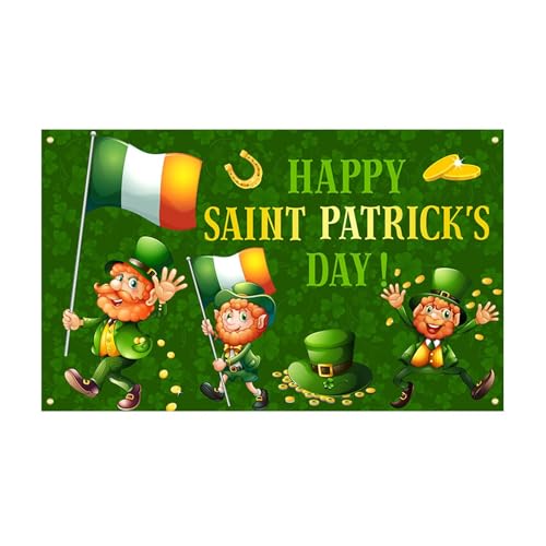 Die St. Patrick Hintergrund-Dekorationsflagge für den Außenbereich für 2024 Mpw899 (Mint Green, One Size) von Generic