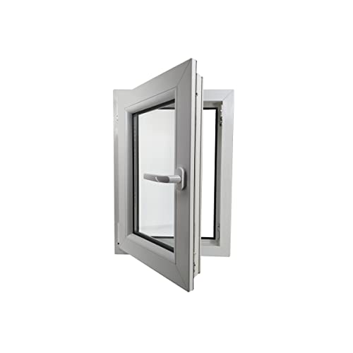 ECOPROF Kellerfenster | Langlebiges Kunststoff-Fenster | Maße 50x70 cm (500x700 mm) | Dreh-Kipp Fenster DIN Links | Farbe: Weiss | 70mm Profil von ECOPROF.eu