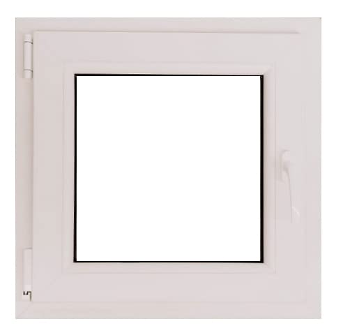 ECOPROF Kellerfenster | Langlebiges Kunststoff-Fenster | Maße 60x60 cm (600x600 mm) | Dreh-Kipp Fenster DIN Links | Farbe: Weiss | 70mm Profil von ECOPROF.eu