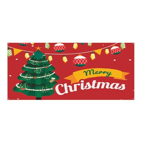 Frohe Weihnachten-Banner, Garagentor-Abdeckung, Wandbild, Weihnachts-Tapisserie, für den Außenbereich, große Tür-Abdeckung, Dekoration für drinnen draußen, (E, One Size) von Generic